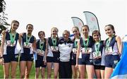 23 March 2019; The Scottish Junior Girls team with their silver medals during the SIAB Schools Cross Country International at Santry Demense in Santry, Dublin. Photo by Sam Barnes/Sportsfile