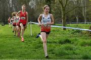 23 March 2019; Maisy Luke of Richard Lander, Cornwall, England, competing in the Junior Girls event during the SIAB Schools Cross Country International at Santry Demense in Santry, Dublin. Photo by Sam Barnes/Sportsfile