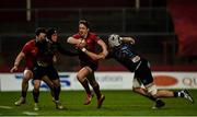 23 March 2019; Darren Sweetnam of Munster is tackled by James Elliott, left, and George Biagi of Zebre during the Guinness PRO14 Round 18 match between Munster and Zebre at Thomond Park in Limerick. Photo by Diarmuid Greene/Sportsfile