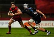 23 March 2019; Darren Sweetnam of Munster is tackled by George Biagi of Zebre during the Guinness PRO14 Round 18 match between Munster and Zebre at Thomond Park in Limerick. Photo by Diarmuid Greene/Sportsfile
