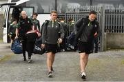24 March 2019; Kerry players including Gavin Crowley, left, and Tadgh Morley arrive ahead of the Allianz Football League Division 1 Round 7 match between Roscommon and Kerry at Dr. Hyde Park in Roscommon. Photo by Sam Barnes/Sportsfile