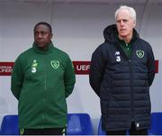 23 March 2019; Republic of Ireland manager Mick McCarthy, right, and assistant Terry Connor prior to the UEFA EURO2020 Qualifier Group D match between Gibraltar and Republic of Ireland at Victoria Stadium in Gibraltar. Photo by Stephen McCarthy/Sportsfile