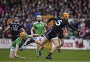 24 March 2019; Eamon Dillon of Dublin gets away from Richie English of Limerick during the Allianz Hurling League Division 1 Semi-Final match between Limerick and Dublin at Nowlan Park in Kilkenny. Photo by Brendan Moran/Sportsfile