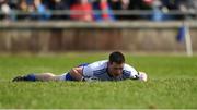 24 March 2019; Conor McManus of Monaghan after being tackled by Brendan Harrison of Mayo, not pictured, during the Allianz Football League Division 1 Round 7 match between Mayo and Monaghan at Elverys MacHale Park in Castlebar, Mayo. Photo by Piaras Ó Mídheach/Sportsfile