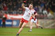 24 March 2019; Niall Sludden of Tyrone celebrates his side's second goal scored by team-mate Matthew Donnelly during the Allianz Football League Division 1 Round 7 match between Tyrone and Galway at Healy Park in Omagh. Photo by David Fitzgerald/Sportsfile