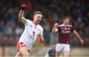 24 March 2019; Niall Sludden of Tyrone celebrates his side's second goal scored by team-mate Matthew Donnelly during the Allianz Football League Division 1 Round 7 match between Tyrone and Galway at Healy Park in Omagh. Photo by David Fitzgerald/Sportsfile