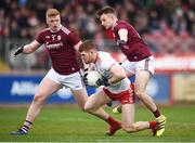 24 March 2019; Cathal McShane of Tyrone is tackled by Eoghan Kerin of Galway resulting in a penalty during the Allianz Football League Division 1 Round 7 match between Tyrone and Galway at Healy Park in Omagh. Photo by David Fitzgerald/Sportsfile