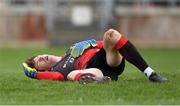 24 March 2019; Mayo goalkeeper David Clarke after picking up an injury in a challenge from Darren Hughes of Monaghan, before having to leave the field on a medical buggy, during the Allianz Football League Division 1 Round 7 match between Mayo and Monaghan at Elverys MacHale Park in Castlebar, Mayo. Photo by Piaras Ó Mídheach/Sportsfile