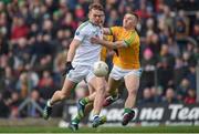 24 March 2019; Ultan Kelm of Fermanagh in action against Conor McGill of Meath during the Allianz Football League Division 2 Round 7 match between Meath and Fermanagh at Páirc Tailteann in Navan, Co Meath. Photo by Philip Fitzpatrick/Sportsfile