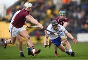 24 March 2019; Philip Mahony of Waterford in action against Joe Canning of Galway during the Allianz Hurling League Division 1 Semi-Final match between Galway and Waterford at Nowlan Park in Kilkenny. Photo by Harry Murphy/Sportsfile