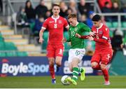 24 March 2019; Connor Ronan of Republic of Ireland in action against Luca Duriatti of Luxembourg during the UEFA European U21 Championship Qualifier Group 1 match between Republic of Ireland and Luxembourg in Tallaght Stadium in Dublin. Photo by Eóin Noonan/Sportsfile