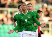 24 March 2019; Adam Idah of Republic of Ireland celebrates after scoring his side's first goal during the UEFA European U21 Championship Qualifier Group 1 match between Republic of Ireland and Luxembourg in Tallaght Stadium in Dublin. Photo by Eóin Noonan/Sportsfile