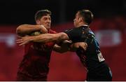 23 March 2019; Dan Goggin of Munster is tackled by Edoardo Padovani of Zebre during the Guinness PRO14 Round 18 match between Munster and Zebre at Thomond Park in Limerick. Photo by Diarmuid Greene/Sportsfile