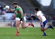 24 March 2019; Aidan O’Shea of Mayo gets past Drew Wylie of Monaghan during the Allianz Football League Division 1 Round 7 match between Mayo and Monaghan at Elverys MacHale Park in Castlebar, Mayo. Photo by Piaras Ó Mídheach/Sportsfile