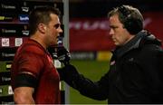 23 March 2019; CJ Stander of Munster is interviewed by Marcus Horan of TG4 after the Guinness PRO14 Round 18 match between Munster and Zebre at Thomond Park in Limerick. Photo by Diarmuid Greene/Sportsfile
