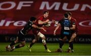 23 March 2019; Chris Farrell of Munster is tackled by Tommaso Boni, left, and Francois Brummer of Zebre of Zebre during the Guinness PRO14 Round 18 match between Munster and Zebre at Thomond Park in Limerick. Photo by Diarmuid Greene/Sportsfile