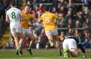 24 March 2019; James McEntee celebrates after scoring a goal for Meath during the Allianz Football League Division 2 Round 7 match between Meath and Fermanagh at Páirc Tailteann in Navan, Co Meath. Photo by Philip Fitzpatrick/Sportsfile