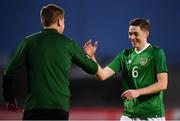 24 March 2019; Republic of Ireland manager Stephen Kenny with Conor Coventry following the UEFA European U21 Championship Qualifier Group 1 match between Republic of Ireland and Luxembourg in Tallaght Stadium in Dublin. Photo by Eóin Noonan/Sportsfile