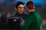24 March 2019; Republic of Ireland assistant coach Keith Andrews, left, in discussion with manager Stephen Kenny during the UEFA European U21 Championship Qualifier Group 1 match between Republic of Ireland and Luxembourg in Tallaght Stadium in Dublin. Photo by Ben McShane/Sportsfile