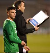 24 March 2019; Daniel Mandroiu of Republic of Ireland awaits to be substituted during the UEFA European U21 Championship Qualifier Group 1 match between Republic of Ireland and Luxembourg in Tallaght Stadium in Dublin. Photo by Ben McShane/Sportsfile
