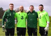 25 March 2019; Mark Travers, Darren Randolph, goalkeeping coach Alan Kelly, and Keiren Westwood during Republic of Ireland Squad Training at FAI NTC, Abbotstown, Dublin. Photo by Stephen McCarthy/Sportsfile