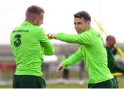 25 March 2019; James McClean, left, and Seamus Coleman during Republic of Ireland Squad Training at FAI NTC, Abbotstown, Dublin. Photo by Stephen McCarthy/Sportsfile