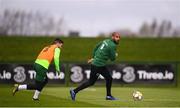 25 March 2019; David McGoldrick in action against Matt Doherty during Republic of Ireland Squad Training at FAI NTC, Abbotstown, Dublin. Photo by Stephen McCarthy/Sportsfile
