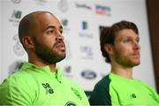 25 March 2019; Darren Randolph, left, and Jeff Hendrick during a Republic of Ireland press conference at FAI NTC, Abbotstown, Dublin. Photo by Stephen McCarthy/Sportsfile