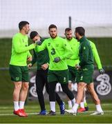 25 March 2019; Enda Stevens, left, Matt Doherty, centre, and Conor Hourihane during Republic of Ireland Squad Training at FAI NTC, Abbotstown, Dublin. Photo by Stephen McCarthy/Sportsfile