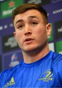 25 March 2019; Jordan Larmour during a Leinster Rugby press conference at Leinster Rugby Headquarters in UCD, Dublin. Photo by Ramsey Cardy/Sportsfile