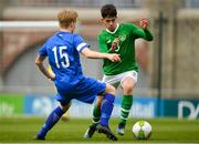 25 March 2019; James Furlong of Republic of Ireland in action against Lassi Forss of Finland during the U17 International Friendly match between Republic of Ireland and Finland at Tallaght Stadium in Tallaght, Dublin. Photo by Eóin Noonan/Sportsfile