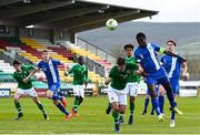25 March 2019; Tony Miettinen of Finland in action against Sean McEvoy of Republic of Ireland during the U17 International Friendly match between Republic of Ireland and Finland at Tallaght Stadium in Tallaght, Dublin. Photo by Eóin Noonan/Sportsfile