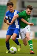 25 March 2019; Conor Carty of Republic of Ireland is tackled by Santeri Vaananen of Finland during the U17 International Friendly match between Republic of Ireland and Finland at Tallaght Stadium in Tallaght, Dublin. Photo by Eóin Noonan/Sportsfile