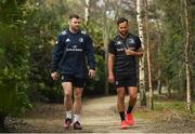 25 March 2019; Fergus McFadden, left, and Jamison Gibson-Park arrive for Leinster squad training at Rosemount in UCD, Dublin. Photo by Ramsey Cardy/Sportsfile