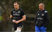 25 March 2019; Rhys Ruddock, left, and Senior coach Stuart Lancaster during Leinster squad training at Rosemount in UCD, Dublin. Photo by Ramsey Cardy/Sportsfile