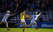 16 March 2019; Jack O'Connor of Wexford in action against Jack Grealish, right, and Joe Canning of Galway during the Allianz Football League Division 1 Round 6 match between Galway and Roscommon at Pearse Stadium in Salthill, Galway.  Photo by Sam Barnes/Sportsfile