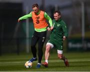 25 March 2019; Aiden O'Brien and Glenn Whelan during Republic of Ireland squad training at the FAI National Training Centre in Abbotstown, Dublin. Photo by Stephen McCarthy/Sportsfile