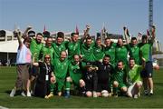 19 March 2019; Team Ireland, players and coaches, after their 7-2 win to take the Bronze medal place on Day Five of the 2019 Special Olympics World Games in tZayed Sports City, Airport Road, Abu Dhabi, United Arab Emirates.  Photo by Ray McManus/Sportsfile