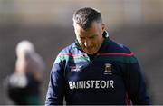 24 March 2019; Mayo manager Peter Leahy dejected after the Lidl Ladies NFL Round 6 match between Mayo and Cork at Elverys MacHale Park in Castlebar, Mayo. Photo by Piaras Ó Mídheach/Sportsfile