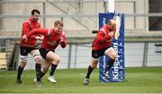 26 March 2019; Greg Jones, Stewart Moore and Rory Best during Ulster squad training at Kingspan Stadium Ravenhill in Belfast, Co Down. Photo by Oliver McVeigh/Sportsfile