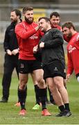 26 March 2019; Stuart McCloskey and Rob Herring during Ulster squad training at Kingspan Stadium Ravenhill in Belfast, Co Down. Photo by Oliver McVeigh/Sportsfile