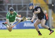 24 March 2019; Eoghan O'Donnell of Dublin in action against Graeme Mulcahy of Limerick during the Allianz Hurling League Division 1 Semi-Final match between Limerick and Dublin at Nowlan Park in Kilkenny. Photo by Brendan Moran/Sportsfile