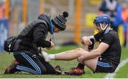 24 March 2019; Seán Treacy of Dublin is attended to by medical personnel during the Allianz Hurling League Division 1 Semi-Final match between Limerick and Dublin at Nowlan Park in Kilkenny. Photo by Brendan Moran/Sportsfile