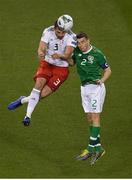 26 March 2019; Davit Khocholava of Georgia in action against Seamus Coleman of Republic of Ireland during the UEFA EURO2020 Group D qualifying match between Republic of Ireland and Georgia at the Aviva Stadium, Lansdowne Road, in Dublin. Photo by Eóin Noonan/Sportsfile