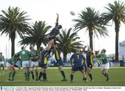 11 October 2003; Augustin Petrichei, Romania, misses a lineout ball against Ireland. 2003 Rugby World Cup, Pool A, Ireland v Romania, Central Coast Stadium, Gosford, New South Wales, Australia. Picture credit; Brendan Moran / SPORTSFILE *EDI*