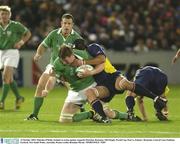 11 October 2003; Malcolm O'Kelly, Ireland, in action against Augustin Petrichei, Romania. 2003 Rugby World Cup, Pool A, Ireland v Romania, Central Coast Stadium, Gosford, New South Wales, Australia. Picture credit; Brendan Moran / SPORTSFILE *EDI*