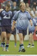 12 October 2003; Dublin captain Kian Cleere leads his team during the pre match parade. All-Ireland Minor Football Championship Final replay, Laois v Dublin, Dr. Cullen Park, Carlow. Picture credit; Damien Eagers / SPORTSFILE *EDI*
