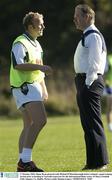 17 October 2003; Shane Ryan pictured with Michael O'Muircheartaigh before Ireland's squad training session prior to heading to Australia tomorrow for the International Rules series, St Marys Football Club, Saggart, Co. Dublin. Picture credit; Damien Eagers / SPORTSFILE *EDI*
