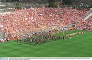 28 September 2003; The Tyrone and Armagh teams pictured during the pre-match parade in front of Hill 16. Bank of Ireland All-Ireland Senior Football Championship Final, Armagh v Tyrone, Croke Park, Dublin. Picture credit; Ray McManus / SPORTSFILE