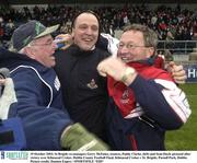 19 October 2003; St Brigids co-managers Gerry McEntee, (centre), Paddy Clarke, (left) and Sean Doyle pictured after victory over Kilmacud Crokes. Dublin County Football Final, Kilmacud Crokes v St. Brigids, Parnell Park, Dublin. Picture credit; Damien Eagers / SPORTSFILE *EDI*